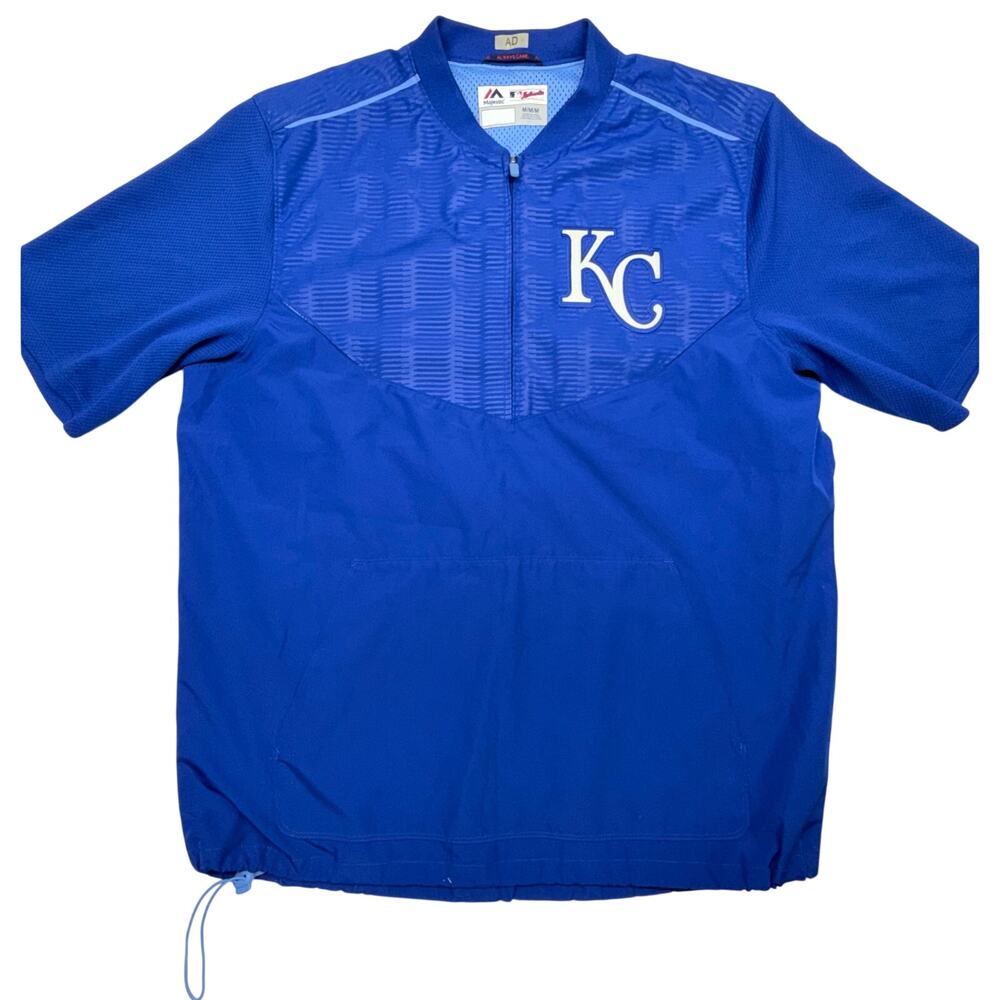 Majestic Kansas City Royals Men’s Medium Cool Base 1/4 Zip Pullover MLB Blue